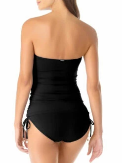 Anne Cole Twist Front Bandeaukini Swim Top -CA Swimsuit Sales Shop 21MT25001Blackback