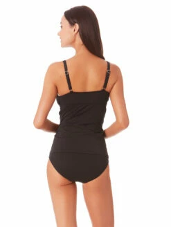 Anne Cole Surplice Under Wired Tankini -CA Swimsuit Sales Shop 22MT23301AnneColeSurpliceTankiniBlackBackEdit