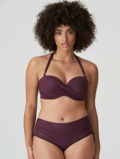 PrimaDonna Dylan Full Brief Bikini Bottom -CA Swimsuit Sales Shop 4009817PaddedStraplessBikiniTop4009852FullBriefBottomWineFrontHalter