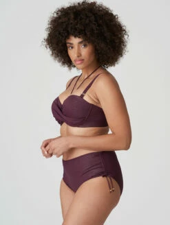 PrimaDonna Dylan Full Brief Bikini Bottom -CA Swimsuit Sales Shop 4009817PaddedStraplessBikiniTop4009852FullBriefBottomWineSide