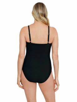 Penbrooke Stripe A Pose One Piece Swimsuit -CA Swimsuit Sales Shop 60200019StripeaPoseUWOnePieceBlackIvoryBackEdited