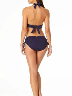 Anne Cole Live In Color Halter Top -CA Swimsuit Sales Shop AnneColeHalterBikiniTopNavyMYMT10001Back2