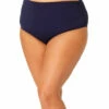 Anne Cole Shirred Hi-Low Plus Swim Bottom