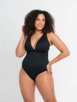 Curvy Kate Twist And Shout Non Wire One Piece Swimsuit 13 Curvy Kate Twist And Shout Non Wire One Piece Swimsuit -CA Swimsuit Sales Shop CS024606NonWireOnePieceSwimsuitBlackFrontEdited