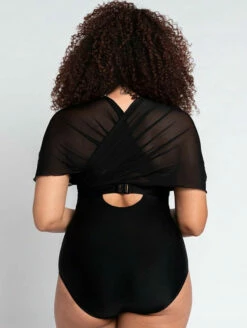 Curvy Kate Wrapsody One Piece Bandeau Swimsuit -CA Swimsuit Sales Shop CurvyKateWrapsodySwimSuitBlackCS005600BackAlt