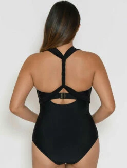 Curvy Kate Wrapsody One Piece Bandeau Swimsuit -CA Swimsuit Sales Shop CurvyKateWrapsodySwimSuitBlackCS005600BackAlt3