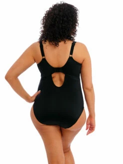 Elomi Plain Sailing Plunge One Piece Swimsuit -CA Swimsuit Sales Shop ES7280ElomiPlainSailingPlungeOnePieceBlackBackEdit