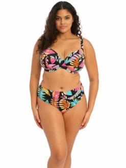 Elomi Tropical Falls Mid Rise Bikini Brief -CA Swimsuit Sales Shop ES801502TropicalFallsPlungeBikiniTopES801572TropicalFallsMidRiseBikiniBriefFrontEdited