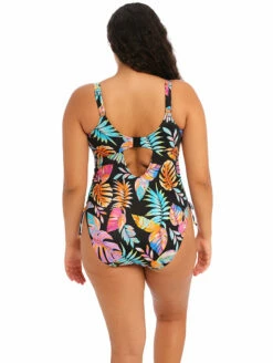Elomi Tropical Falls Non Wire One Piece Swimsuit -CA Swimsuit Sales Shop ES801543ElomiTropicalFallsNonWireOnePieceBlackBackEdited