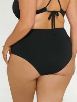 Everyday Sunday Hi-Waist Plus Swim Bottoms -CA Swimsuit Sales Shop ESBL001BXBlackbottomBackEDITED