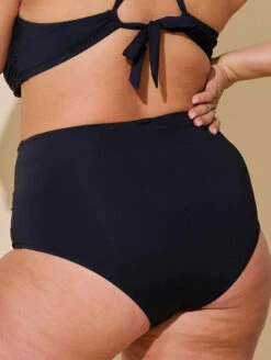 Everyday Sunday High Waist Swim Bottom -CA Swimsuit Sales Shop EverydaySundaySecondSkinHighWaistBottomESBL0013BXBlackBack