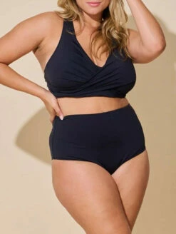 Everyday Sunday High Waist Swim Bottom -CA Swimsuit Sales Shop EverydaySundaySecondSkinHighWaistBottomESBL0013BXPlusD CupTopESFL0742TXBlackSet