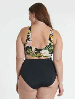 Everyday Sunday Wrap One Piece Plus Swimsuit -CA Swimsuit Sales Shop EverydaySundayWrapOnePiecePlusSwimsuitESBEAW00964DBlackBirdBack