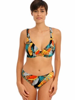 Freya Samba Nights High Apex Bikini Top -CA Swimsuit Sales Shop FreyaSambaNightsHighApexBikiniTopAS204413BikiniBriefAS204470MultiLeavesSet