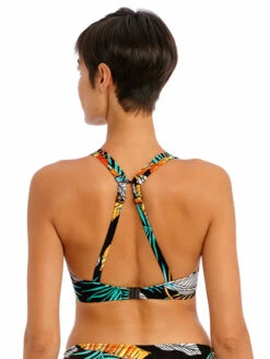 Freya Samba Nights High Apex Bikini Top -CA Swimsuit Sales Shop FreyaSambaNightsHighApexBikiniTopAS204413MultiLeavesBackAlt