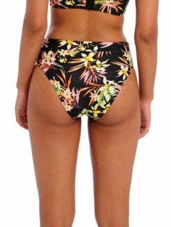 Freya Savana Sunset Hi-Waist Bikini Brief 6 Freya Savana Sunset Hi-Waist Bikini Brief -CA Swimsuit Sales Shop FreyaSavannaSunsetHighWaistBikiniBriefAS204178BlackMultiFloralBack