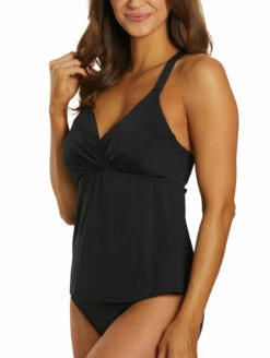 Jantzen Essentials Stella Tankini -CA Swimsuit Sales Shop JantzenStellaTankiniBlackJZ23156TSideAlt