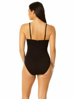 Anne Cole Shirred Maillot One Piece Swimsuit 5 Anne Cole Shirred Maillot One Piece Swimsuit -CA Swimsuit Sales Shop MYMO05701ShirredMaillotOnePieceSwimsuitBlackBack
