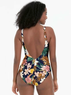 Rosa Faia Front Zip One Piece Swimsuit -CA Swimsuit Sales Shop RosaFaiaFrontZipOnePieceSwimsuitDeepLagoonBack