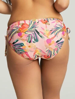 Panache Paradise Drawside Midi Brief -CA Swimsuit Sales Shop SW1636PanacheParadiseDrawsideMidiBikiniBriefPinkTropicalBackEdited