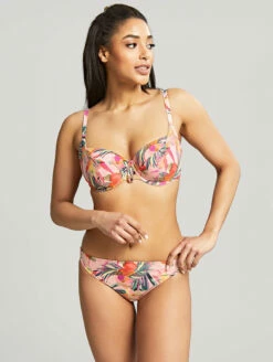 Panache Paradise Classic Bikini Brief -CA Swimsuit Sales Shop SW1639ParadiseCLassicBikiniBriefPinkTropicalFrontEdited2