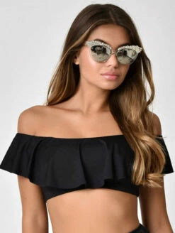 Unique Vintage Ramona Ruffle Swim Top